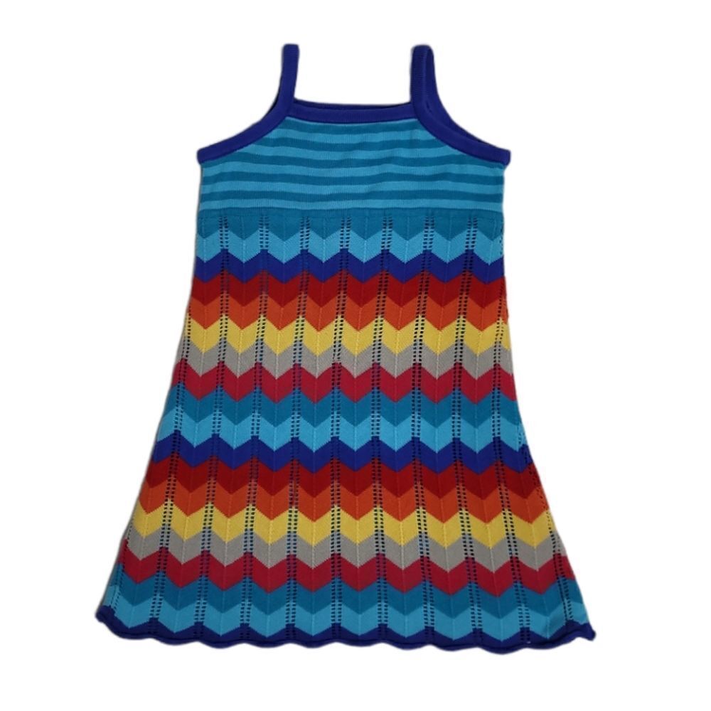 HANNA ANDERSSON dress rainbow stripe knit tank cotton 120 6/7